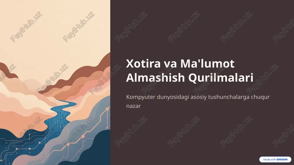 xotira va ma'lumot almashish qurilmalari — PPTX