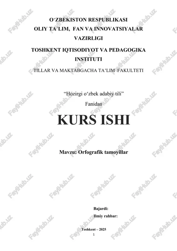 hozirgi o‘zbek adabiy tili — DOCX