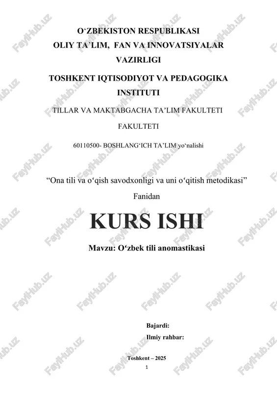 oʻzbek tili anomastikasi — DOCX