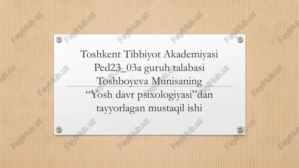 yosh davr psixologiyasi — PDF