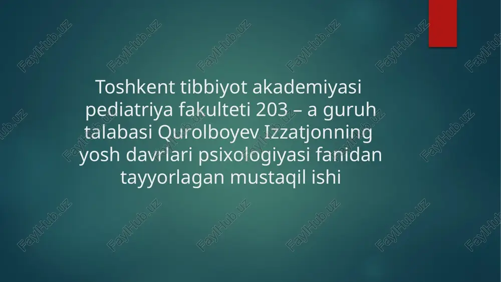 autizm spektri buzilishi — PPTX