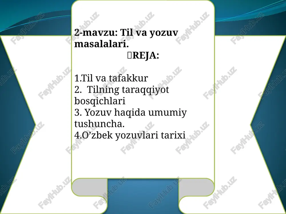 tilvayozuvmasalalari — PPTX