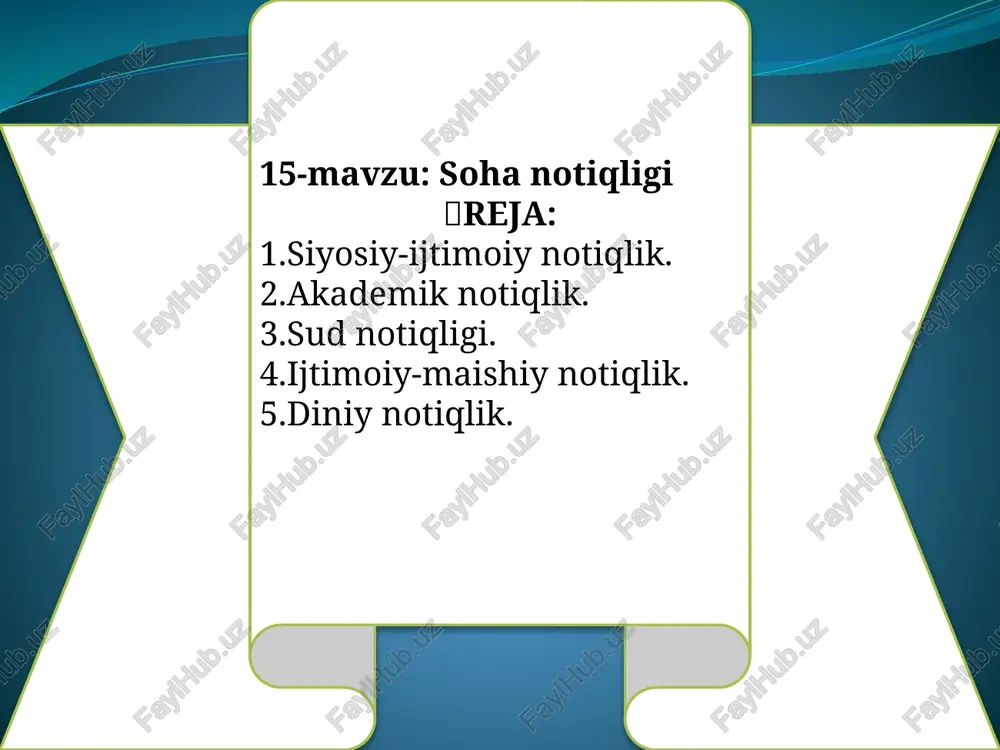 soha notiqligi — PPTX