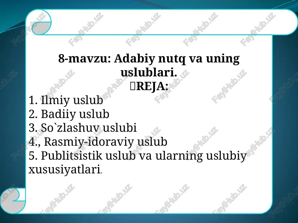adabiynutqvauninguslublari — PPTX
