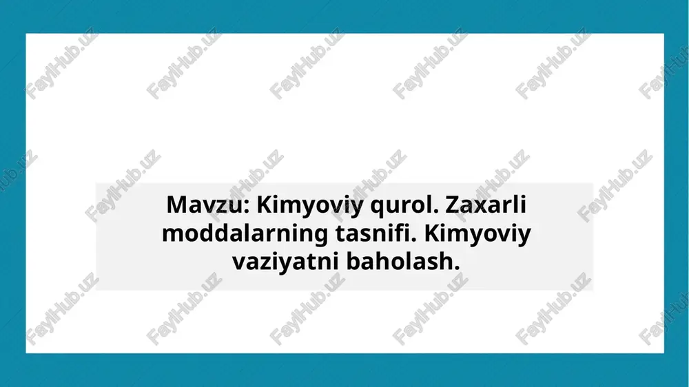 kimyoviy qurol — PPTX