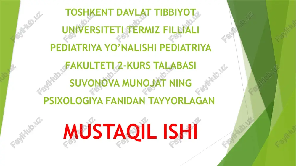 stress va uni bartaraf etish usullari, shaxsdagi nevrotik buzilishlar — PPTX