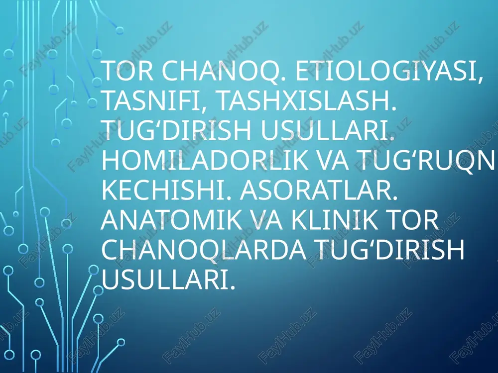 tor chanoq etiologiyasi — PPTX
