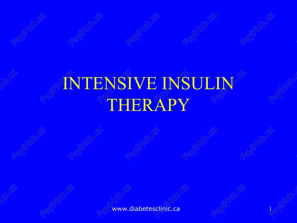 intensive insulin therapy — PPT