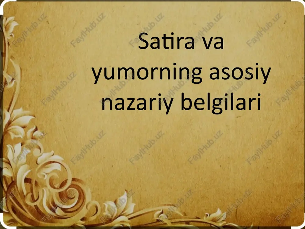 hajviy tafakkur tabiati satira va yumor — PPTX