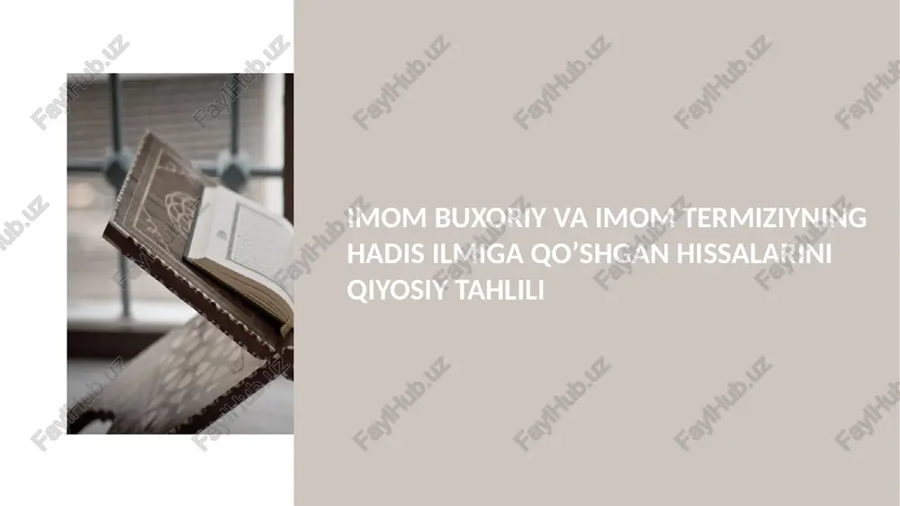 buxoriy va termiziy hadis ilmi haqida — PPTX
