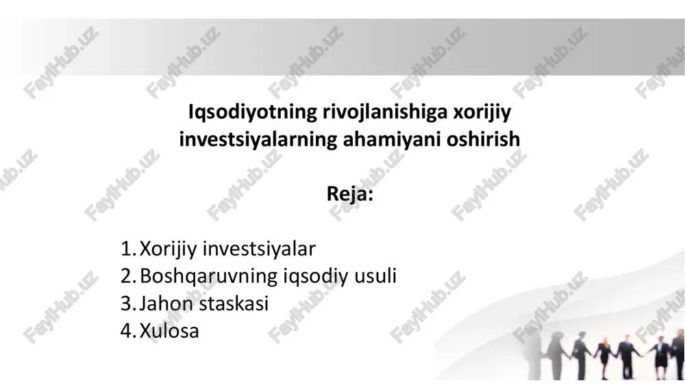 xorijiy investitsiyalar — PPTX