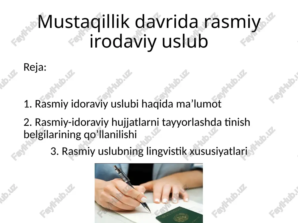 rasmiy-idoraviy uslub — PPTX