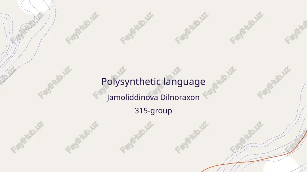 polysynthetic language — PPTX