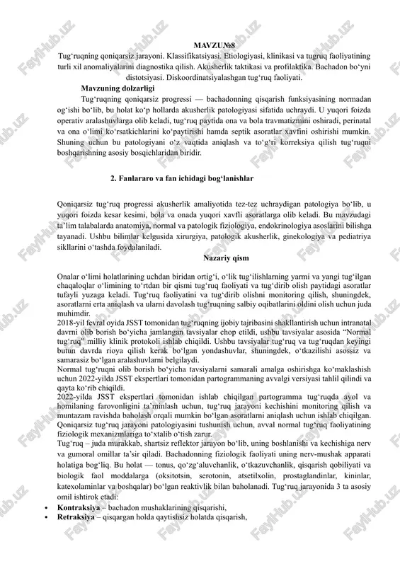 tug‘ruqning qoniqarsiz jarayoni — DOCX