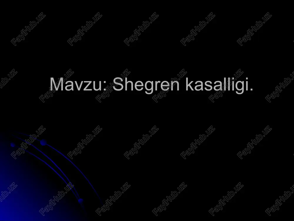 shegren kasalligi — PPTX