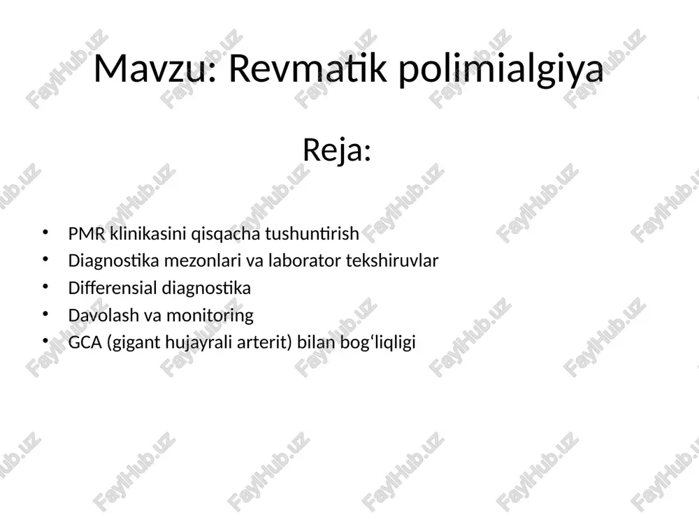revmatik polimialgiya — PPTX