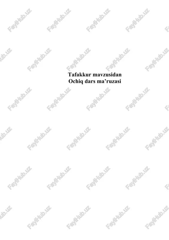 tafakkur va fikrlash — DOC