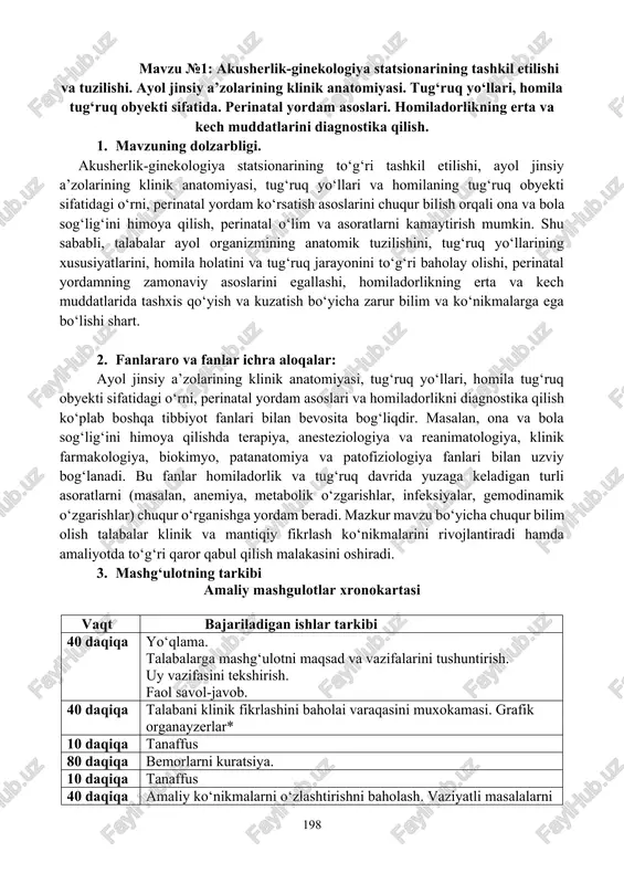 akusherlik-ginekologiya statsionari — DOCX