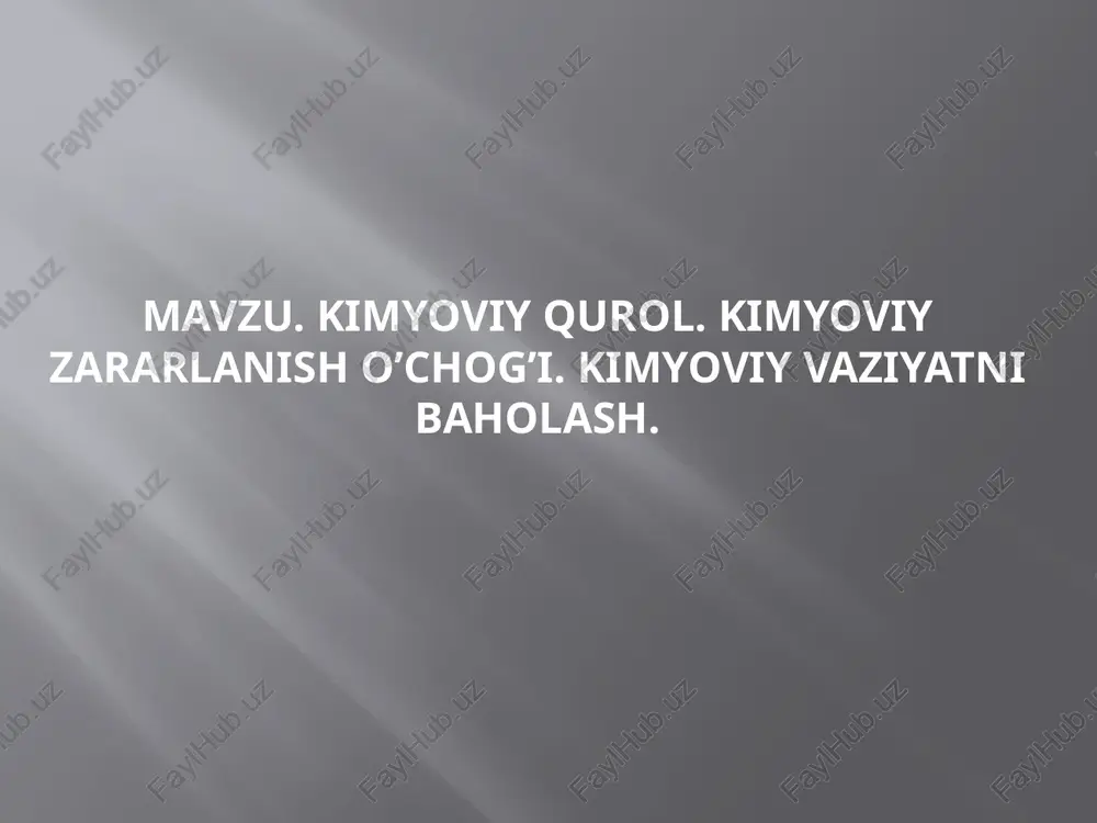 kimyoviy qurol — PPTX