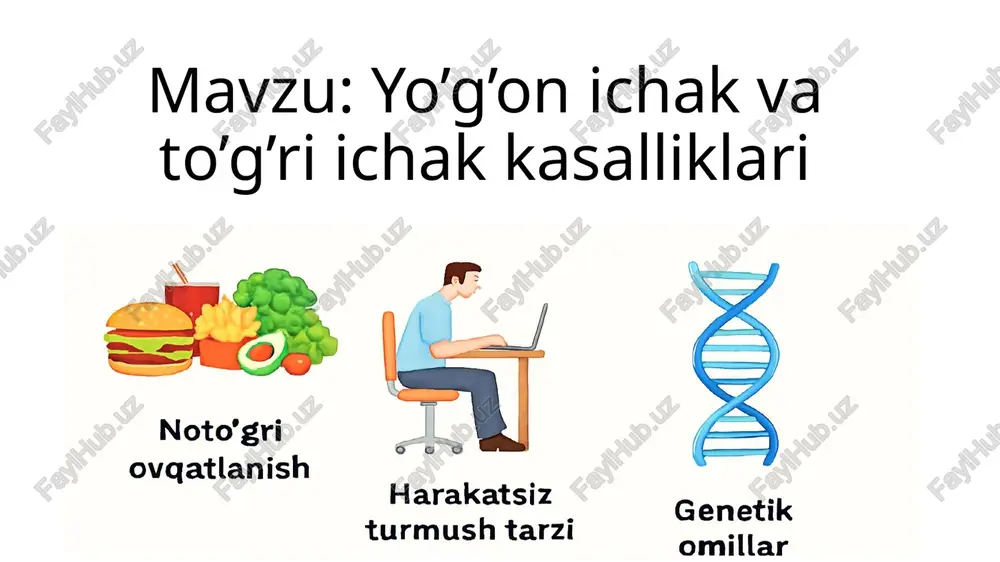 yo’g’on ichak va to’g’ri ichak kasalliklari — PPTX