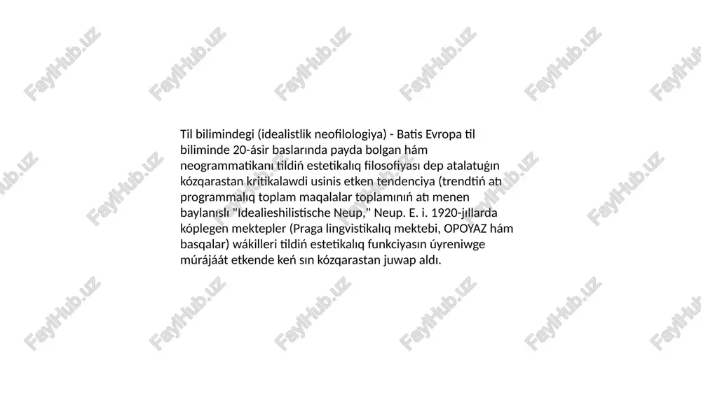 idealistlik neofilologiya — PPTX