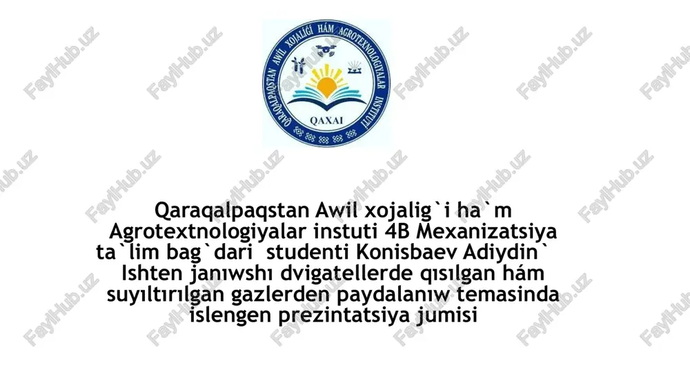 islengen prezentatsiya jumisi — PPTX
