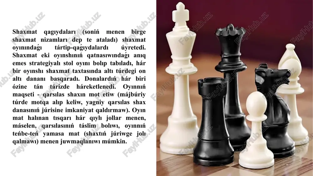 shaxmat qagıydaları — PPTX