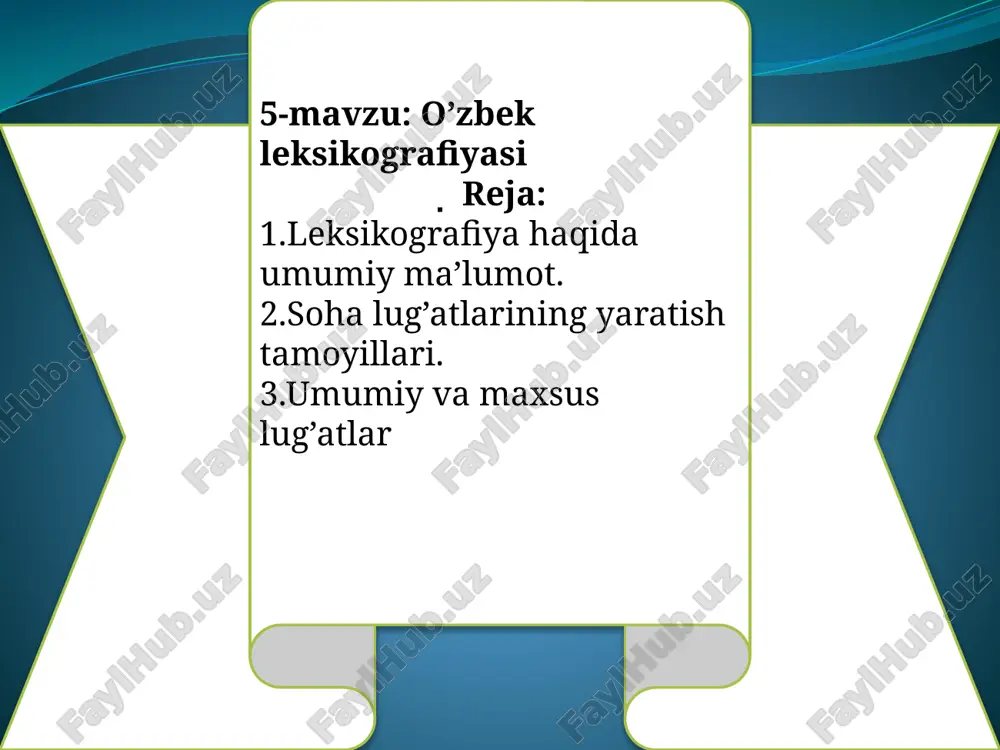 o’zbek leksikografiyasi — PPTX