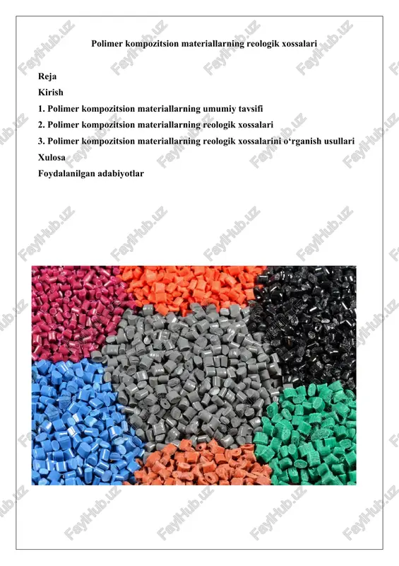 polimer kompozitsion materiallarning umumiy tavsifi — DOCX