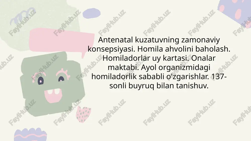 antenatal kuzatuvning zamonaviy konsepsiyasi — PPTX