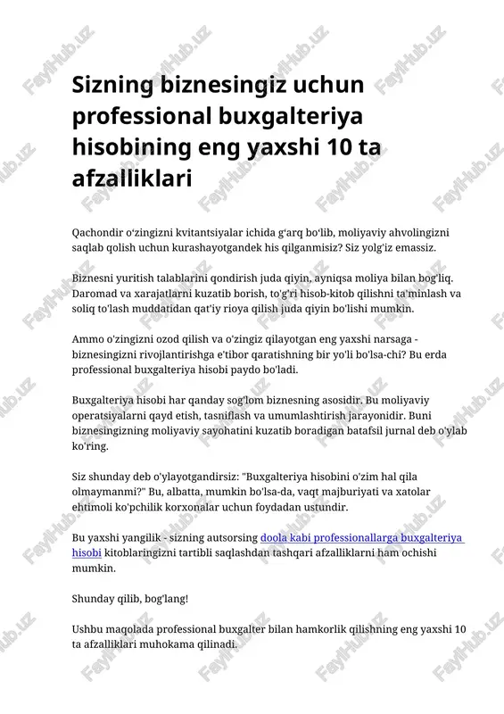 professional buxgalteriya hisobi — DOCX