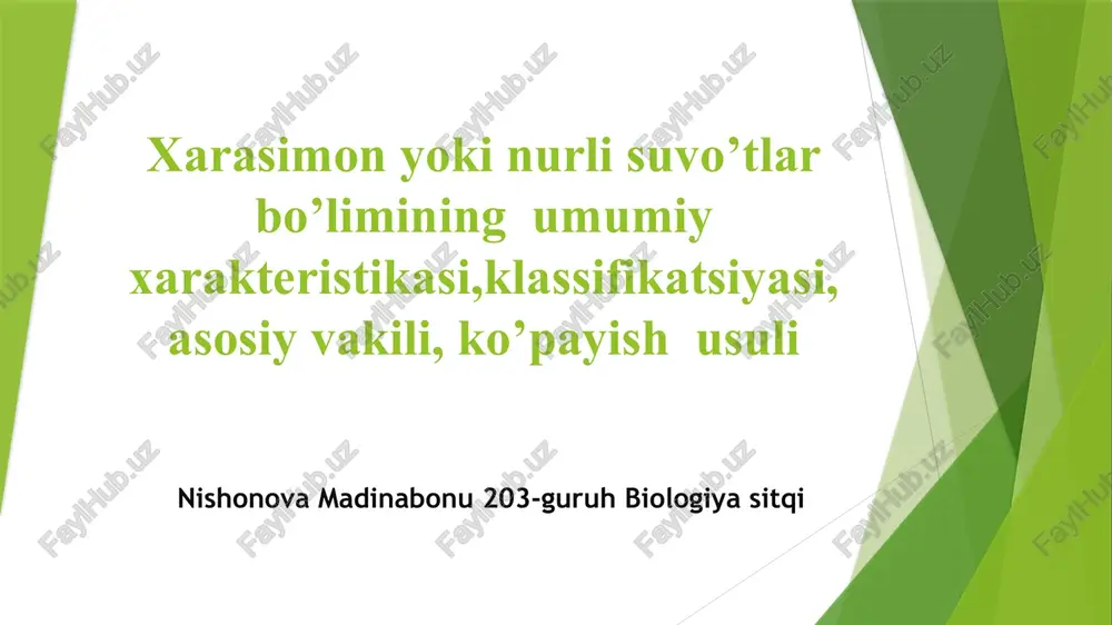 xarasimonyokinurlisuvo’tlar bo’limi — PPTX