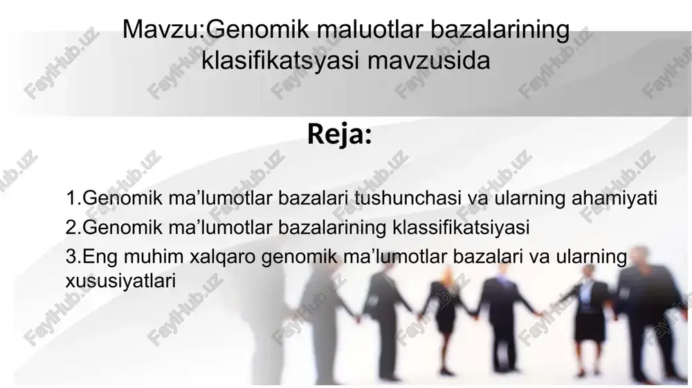 genomik maluotlar bazalari — PPTX