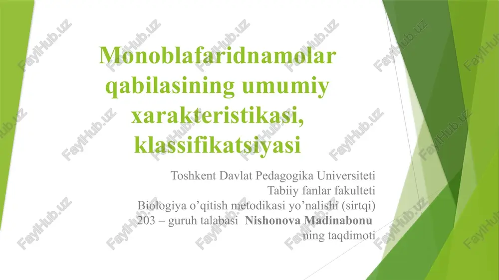 monoblafaridlar tibbiyoti — PPTX