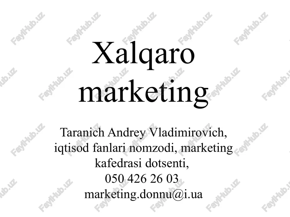 xalqaro marketing — PPTX