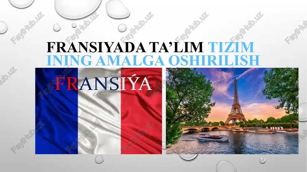 fransiyada ta’lim tizimining amalga oshirilishi — PPTX