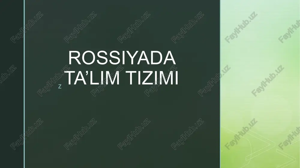 rossiyada ta’lim tizimi — PPTX