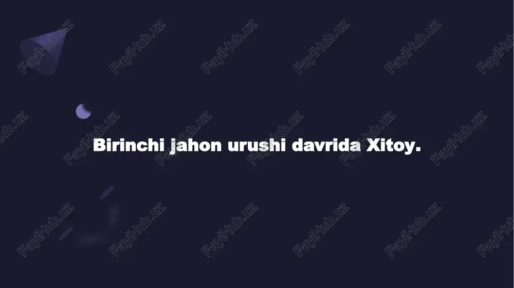 birinchi jahon urushi — PPTX