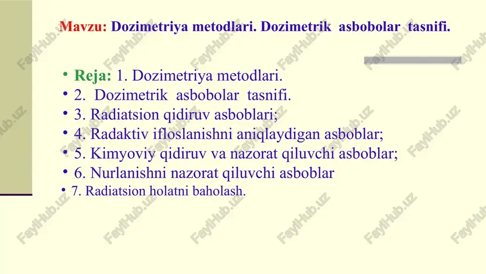 dozimetriya metodlari — PPTX