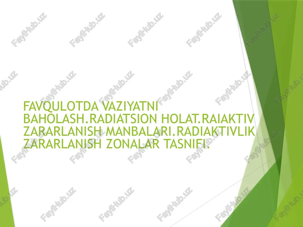 favqulotda vaziyatni baholash — PPTX