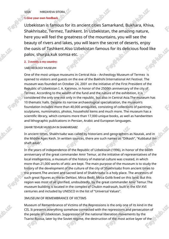 archeology museum of termez — DOCX