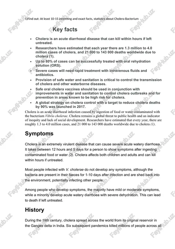 cholera bacterium facts — DOCX