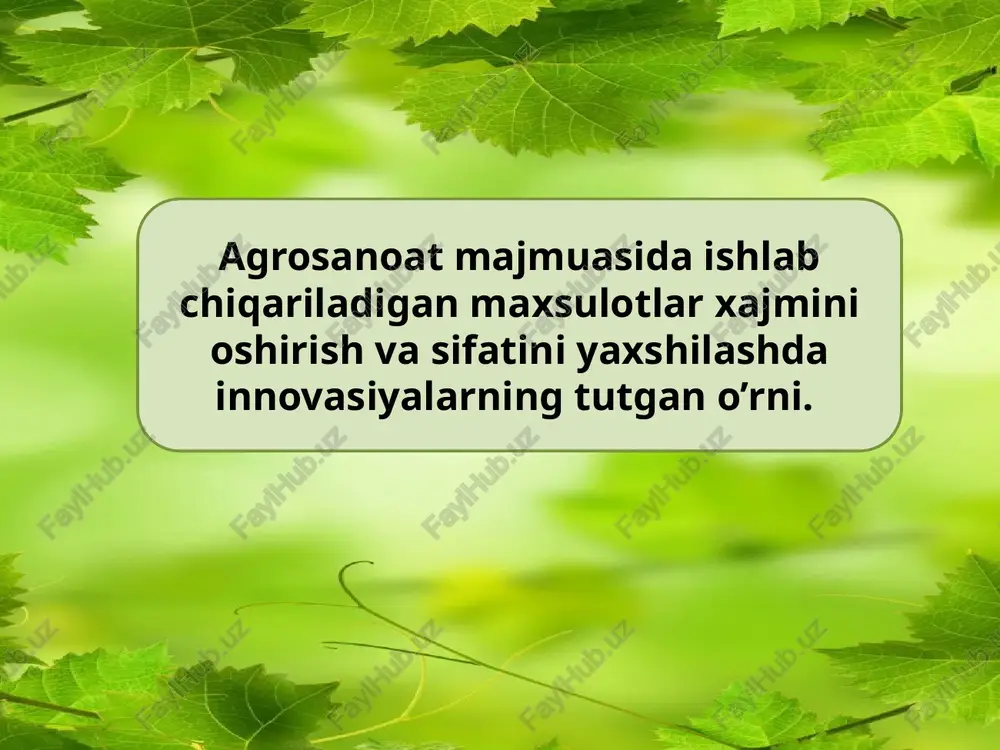 agrosanoat mahsulotlari — PPTX
