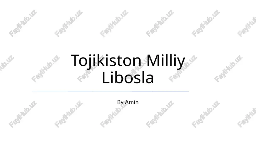 tojikiston milliy libosla — PPTX