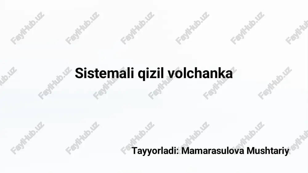 sistemali qizil volchanka — PDF