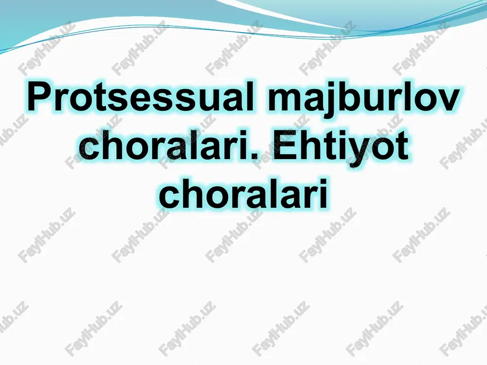 protsessual majburlov choralari — PPTX