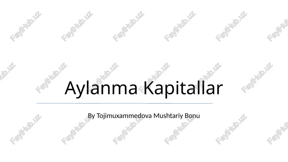 aylanma kapitallar — PPTX