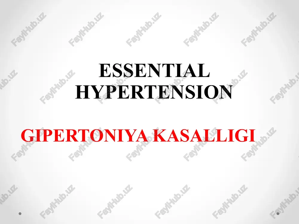 essential hypertension — PPTX