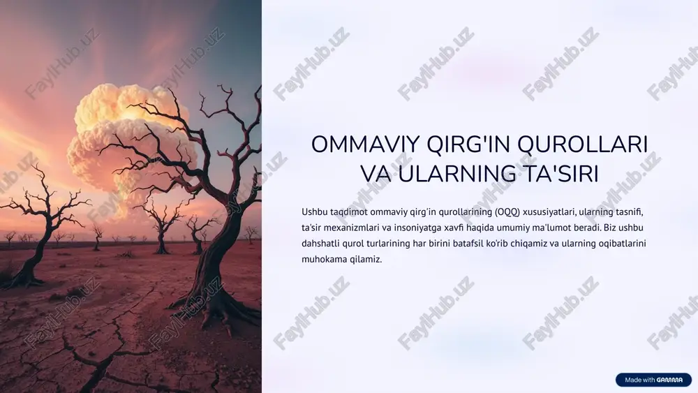 ommaviy qirg'in qurollari va ularning ta'siri — PPTX