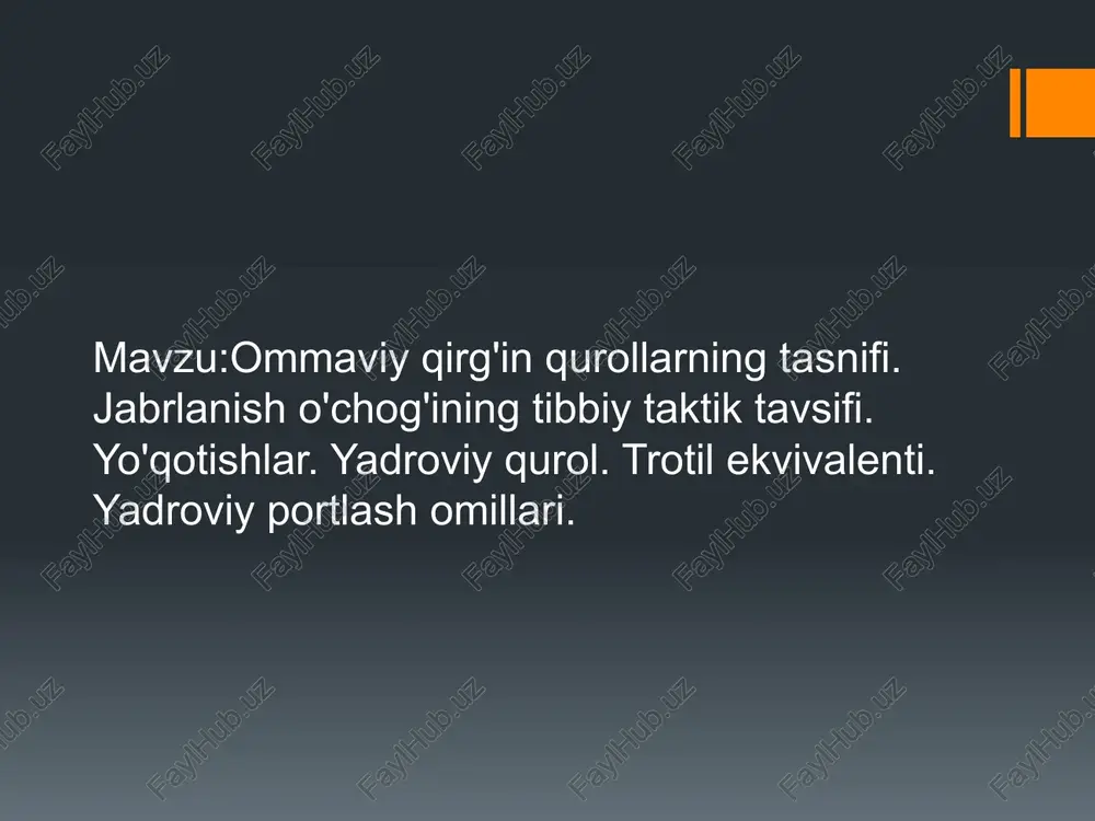 ommaviy qirg'inqurollar — PPTX